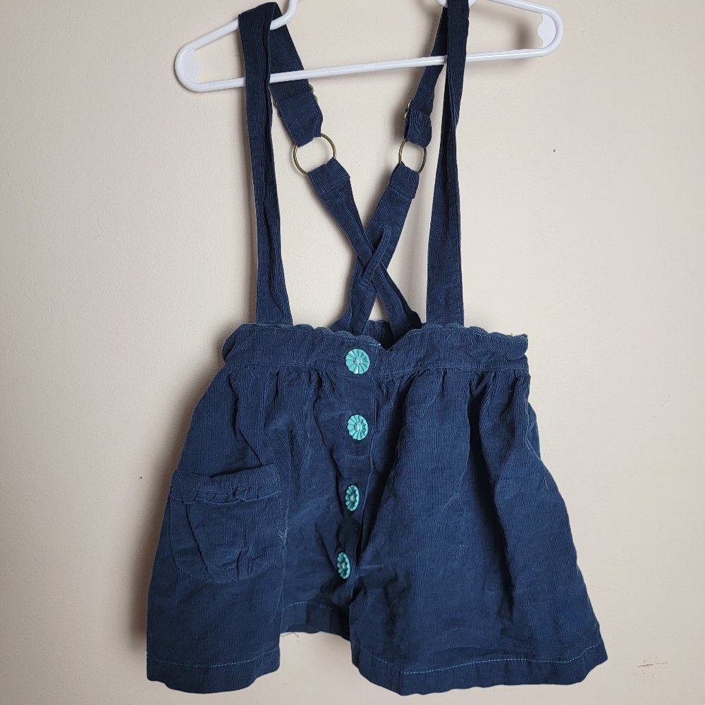 Matilda Jane Blue Corduroy Overall Skirt Size 4Y